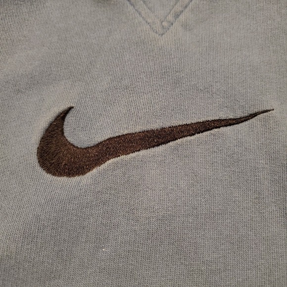 Vintage‎ Nike Hoodie Sweatshirt Boys Medium Blue Distressed Big Swoosh Y2K - Picture 4 of 12